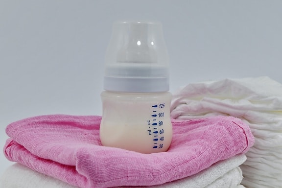 Уход, подгузник, питание, молоко, новорожденный, розовый, Текстиль, бутылка, Вверх, Здравоохранение