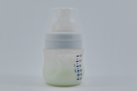 bébé, bouteille, alimentaire, humaine, lait, liquide, plastique, santé, nature morte, traitement