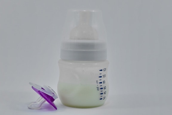 bébé, bouteille, lait, objet, organique, pureté, plastique, nature morte, santé, soins de santé