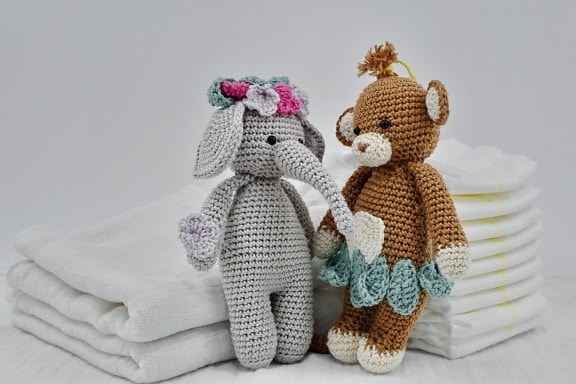 cotton, diaper, handmade, knitting, teddy bear toy, toys, doll, toy, wool, cute