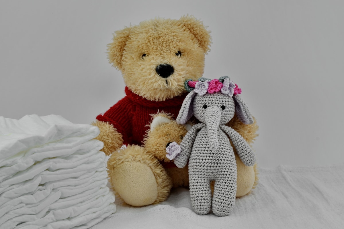 尿布, 娃娃, 摄影棚, 泰迪熊玩具, 软, 玩具, 礼物, 熊, 可爱, 宝贝