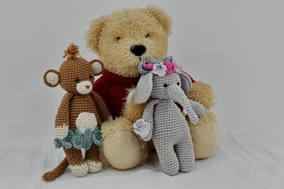 hračka medvedíka, tri, hračky, hračkárstve, medveď, milý, darček, hračka, bábika, zimné