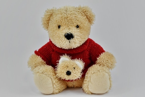 cloth, craft, handmade, knitwear, red, sweater, toy, teddy bear toy, cute, gift