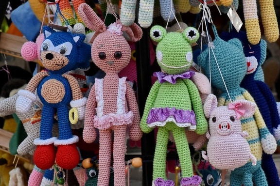Craft, poupées, à la main, tricots, poupée, laine, couture, jouet, traditionnel, Couleur