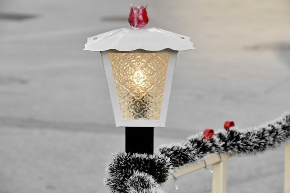 christmas, decoration, electricity, fence, lamp, winter, nature, traditional, shining, bright