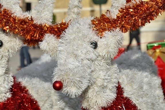 christmas, decoration, deer, shining, toys, winter, celebration, tree, season, cold