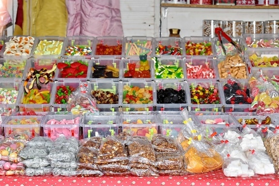 Sklep, cukierki, Wyroby cukiernicze, sprzedaż, jedzenie, rynku, zakupy, magazynie, Sprzedaj, cukier