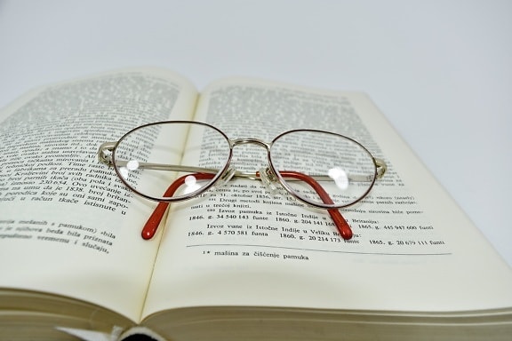 kniha, dioptrické brýle, jazyk, čtení, Srbsko, papír, literatura, znalosti, vzdělání, text
