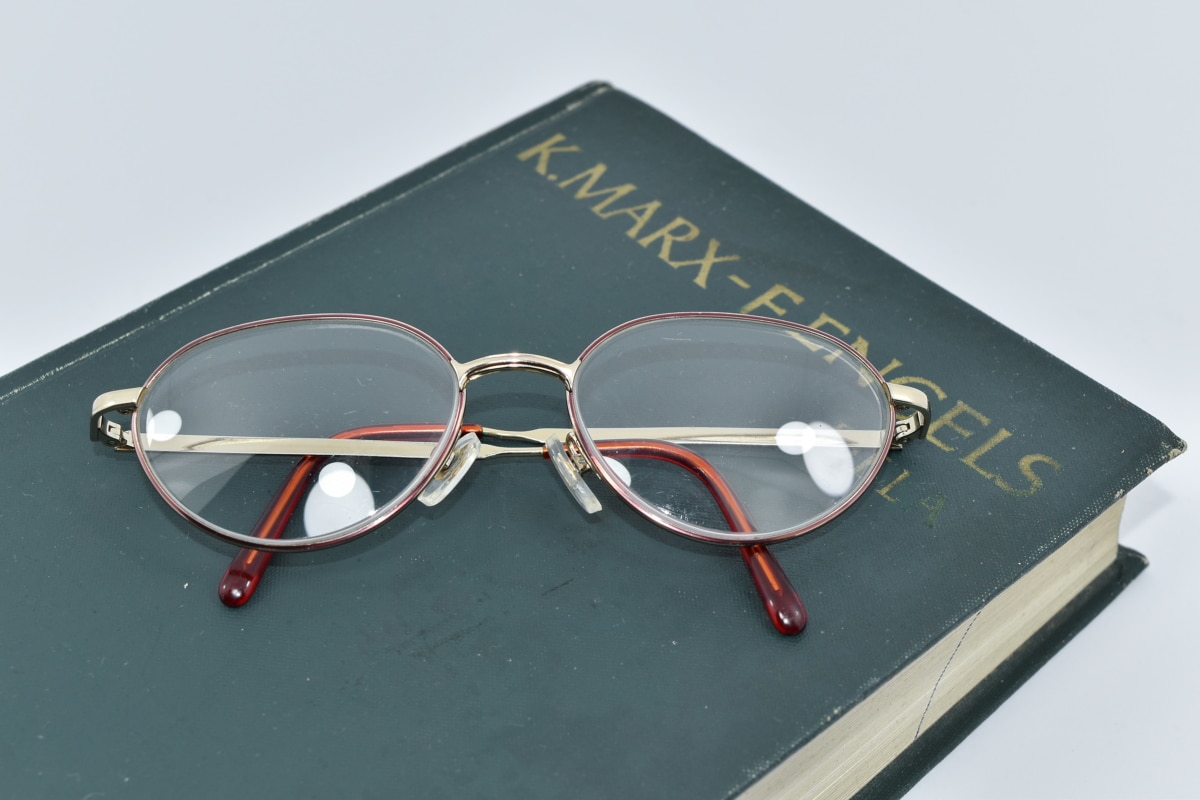 kniha, Angličtina, dioptrické brýle, literatura, Retro, brýle, staré, klasické, plastové, móda