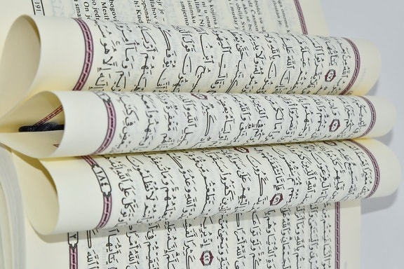 Arabe, livre, langue, vue de côté, sagesse, papier, imprimer, poésie, éducation, document