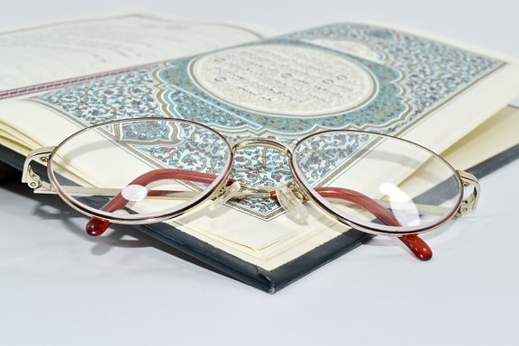 arabesque, book, design, eyeglasses, holly, Islam, reading, paper, education, document