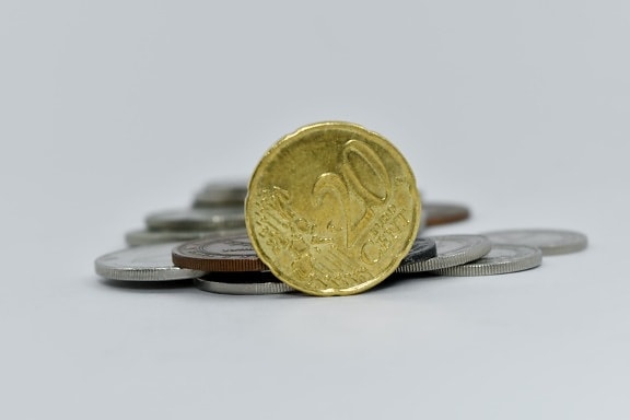 цент, монети, евро, двадесет, спестявания, закопчалка, валута, пари, бизнес, финанси