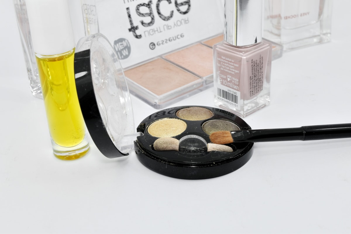oil, perfume, still life, glass, brush, color, cure, powder, makeup, toiletry