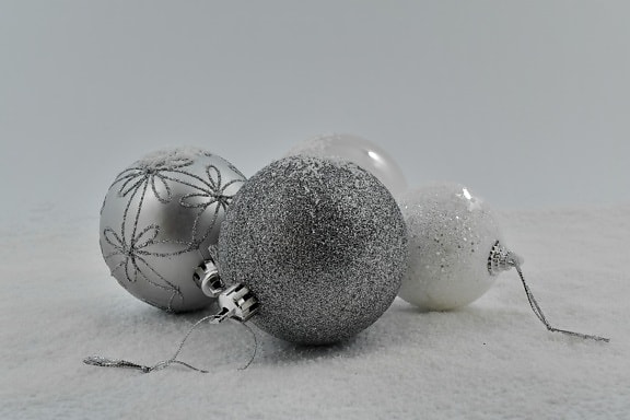 black and white, christmas, ornament, round, snowflakes, sphere, celebration, decoration, decorative, frost