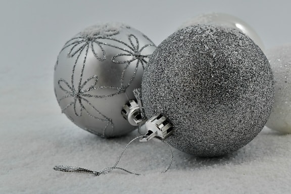 decoración, vacaciones, ornamento de, copos de nieve, esfera, nieve, invierno, Navidad, brillante, escarcha