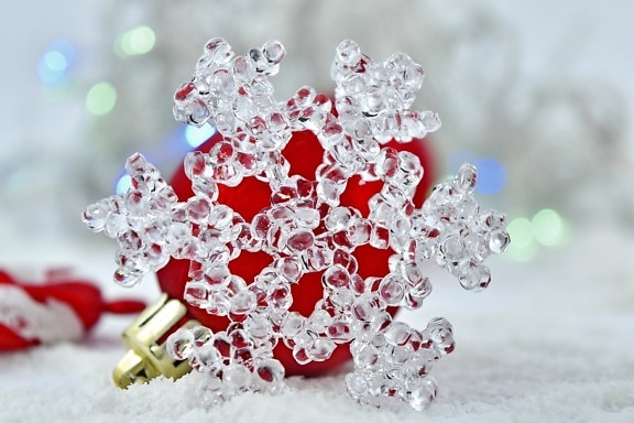 cold, crystal, frost, frozen, ornament, snowflake, transparent, decoration, christmas, winter