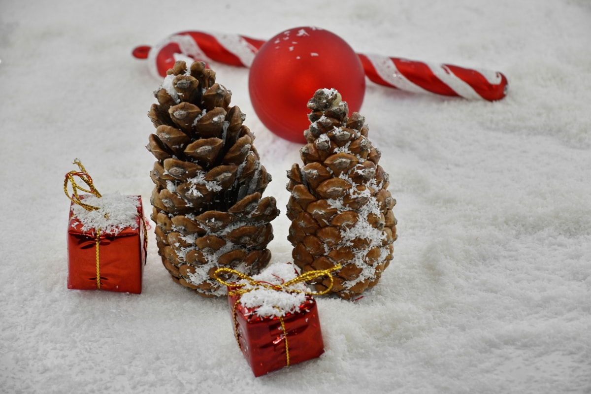 dekoracija, detalji, pokloni, snijeg, snježne pahuljice, Božić, zima, proslava, pahuljica, nit