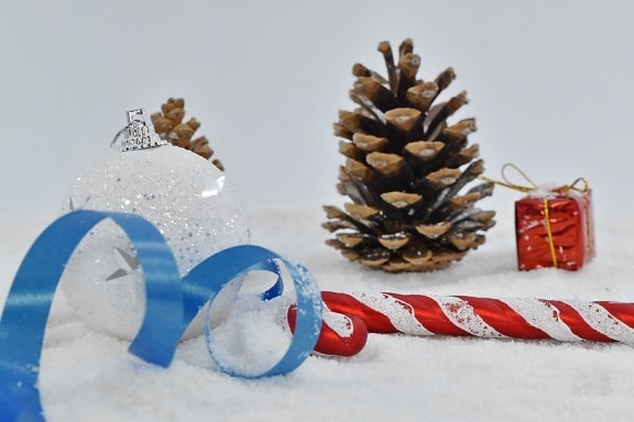 콘, 겨울, 눈, 트리, 크리스마스, 축 하, 장식, 인테리어 디자인, 빛나는, 소나무
