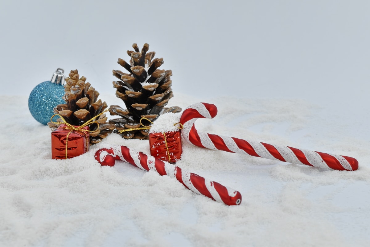 Рождество, Подарки, снежинки, снег, Зима, Празднование, холод, мороз, Природа, снежинка