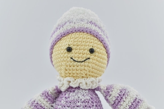 bebê, boneca, feito à mão, confecção de malhas, neve, flocos de neve, lã, Inverno, chapéu, cachecol