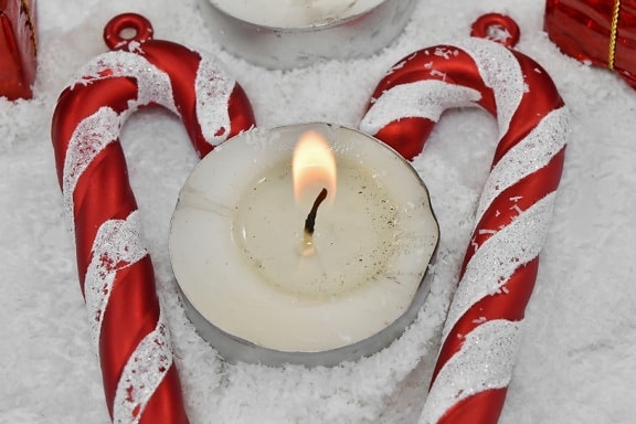 candle, decoration, heart, hearts, love, romance, snowflakes, flame, candles, christmas