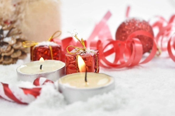 compleanno, candela, candele, decorazione, i regali, partito, romanza, romantica, nastro, inverno