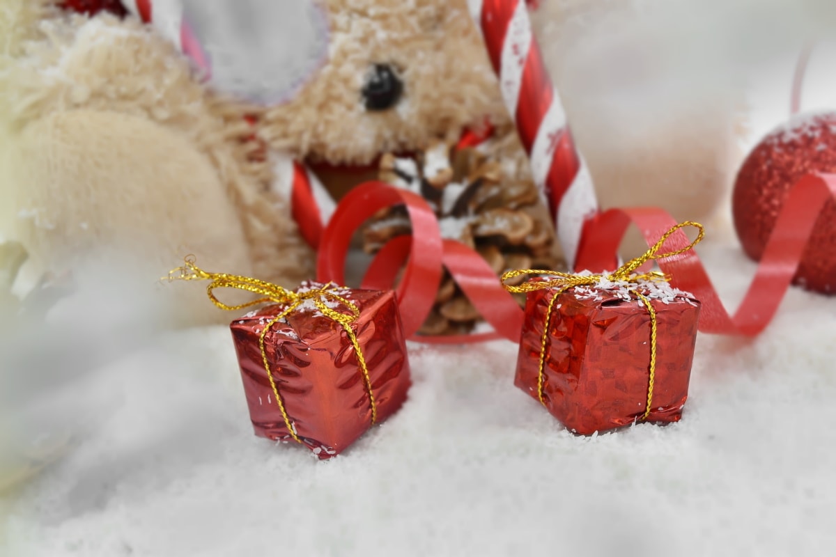 chrześcijaństwo, Boże Narodzenie, prezenty, ornament, pakiety, świecący, zimowe, wakacje, prezent, Wstążka