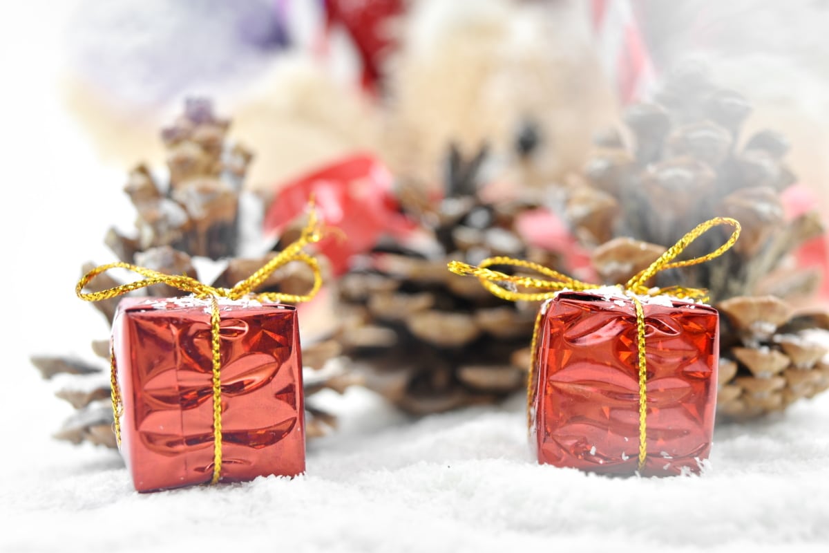 Natal, dekoratif, hadiah, memberikan, liburan, musim dingin, dekorasi, bersinar, Perayaan, tradisional
