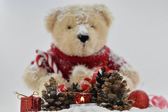 candlelight, candles, christianity, christmas, decoration, doll, plush, teddy bear toy, toys, animal