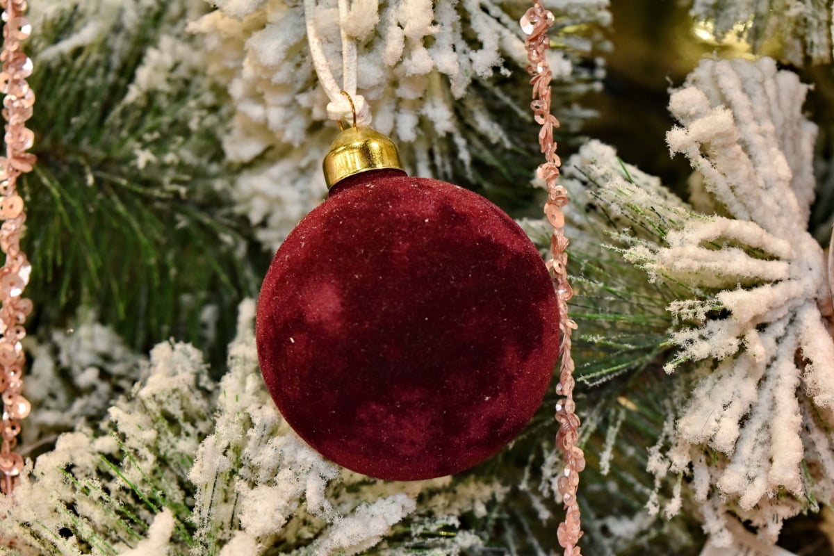 branches, Sapin de Noël, conifère, ornement, flocons de neige, mous, suspendu, Hiver, Noël, décoration