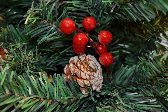 pobočky, křesťanská, vánoční, vánoční strom, dekorace, svátek, materiál, objekt, plastové, jehličnatý