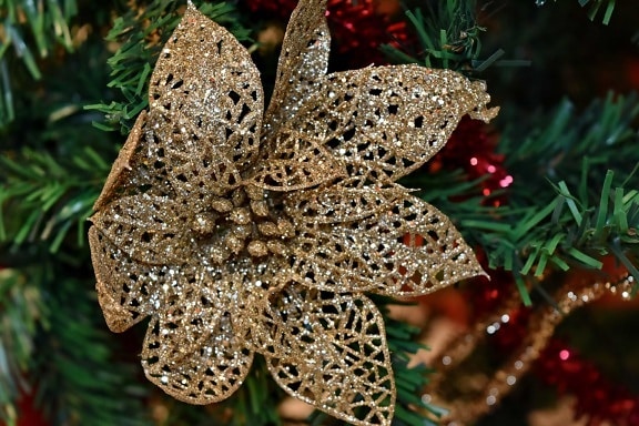 Navidad, árbol de navidad, colorido, decoración, resplandor de oro, brillante, invierno, árbol, naturaleza, cono