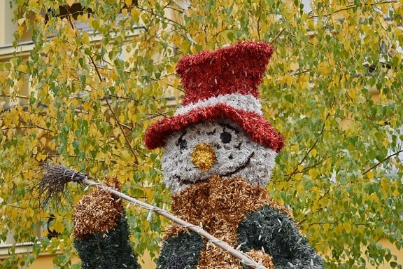 estação Outono, decoração, engraçado, boneco de neve, rua, brilhante, Natal, cor, colorido, Ecologia