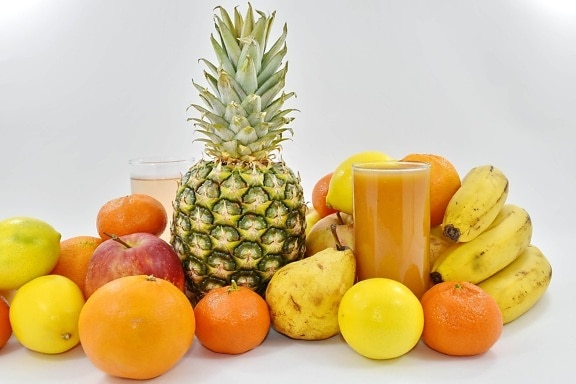 Frucht-cocktail, Still-Leben, Orange, Ananas, frisch, tropische, Produkte, Banane, Essen, Obst