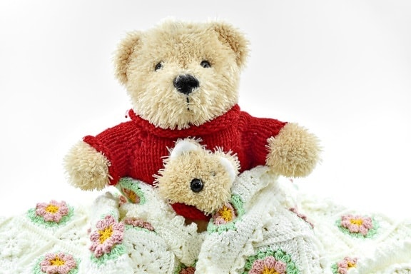selimut, merajut, wol, boneka beruang mainan, hadiah, musim dingin, Manis, mainan, mewah, Bulu