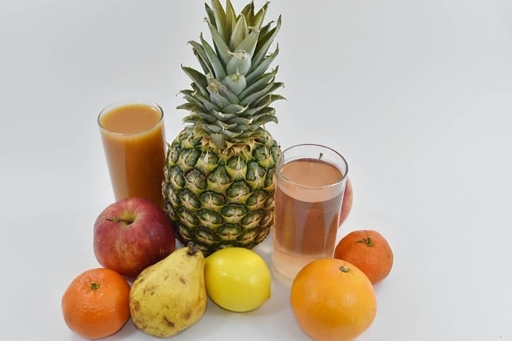 ferskvann, frukt cocktail, saft, tropisk, frukt, mat, sunn, råvarer, ananas, juice
