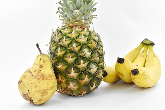 banana, pera, abacaxi, vegetariano, comida, frutas, tropical, produzir, saúde, saudável