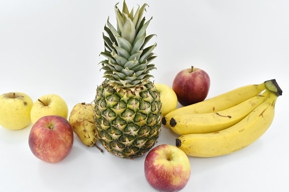 banán, tropický, čerstvé, jedlo, ovocie, jablko, produkujú, zdravie, zátišie, Výživa