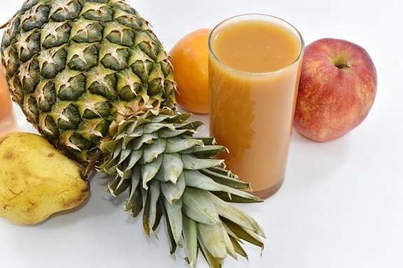 напитки, екзотични, храна, плодов сок, здрави, течност, сладко, тропически, ананас, произвежда