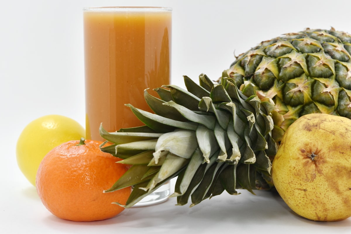 koktajl owoców, sok owocowy, grejpfrut, Papaya, ananas, syrop, mandarynki, zdrowie, owoców cytrusowych, witaminy