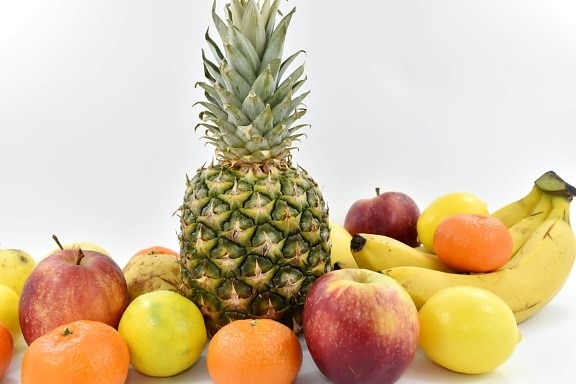 苹果, 新鲜, 水果, 热带, 菠萝, 生产, 橙色, 餐饮, 香蕉, 健康
