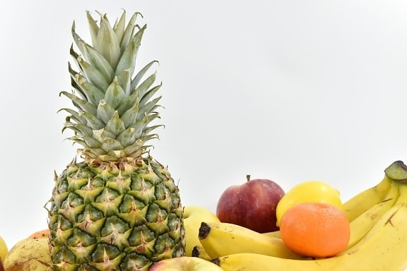 jablko, banán, exotické, ovocie, mandarínka, pomaranče, ananás, jedlo, čerstvé, tropický