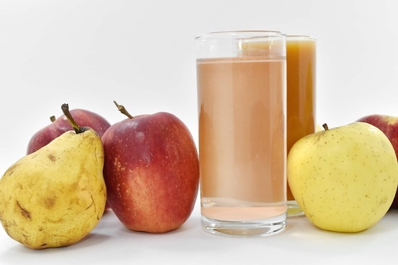 jabłka, świeżej wody, sok owocowy, szkło, organiczne, syrop, jabłko, zdrowe, diety, pyszne