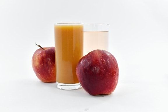æbler, frisk, frugtsaft, briller, flydende, sirup, kost, sundhed, vitamin, sød