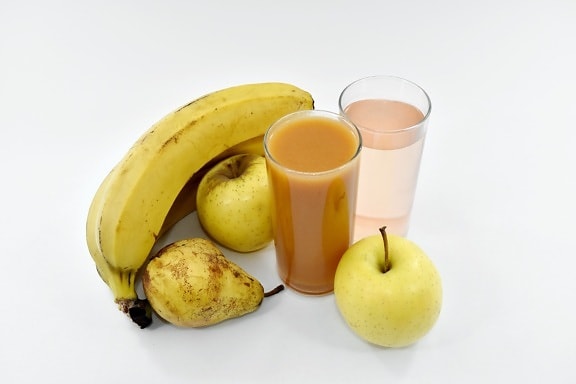 manzanas, plátano, cócteles, agua potable, coctel de frutas, alimentos, fruta, dieta, cítricos, fresco