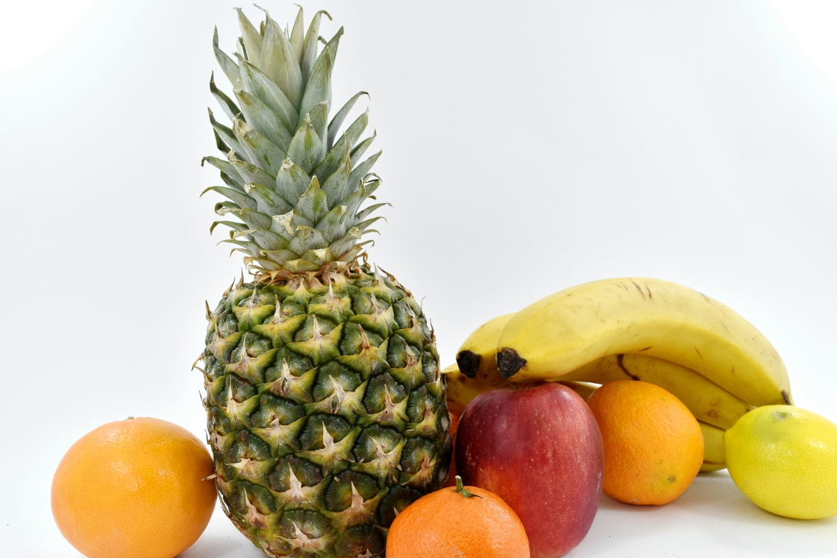 banana, 柑橘類, オレンジ黄色, オレンジ, パイナップル, 食材, 食品, 健康的です, オレンジ, 熱帯