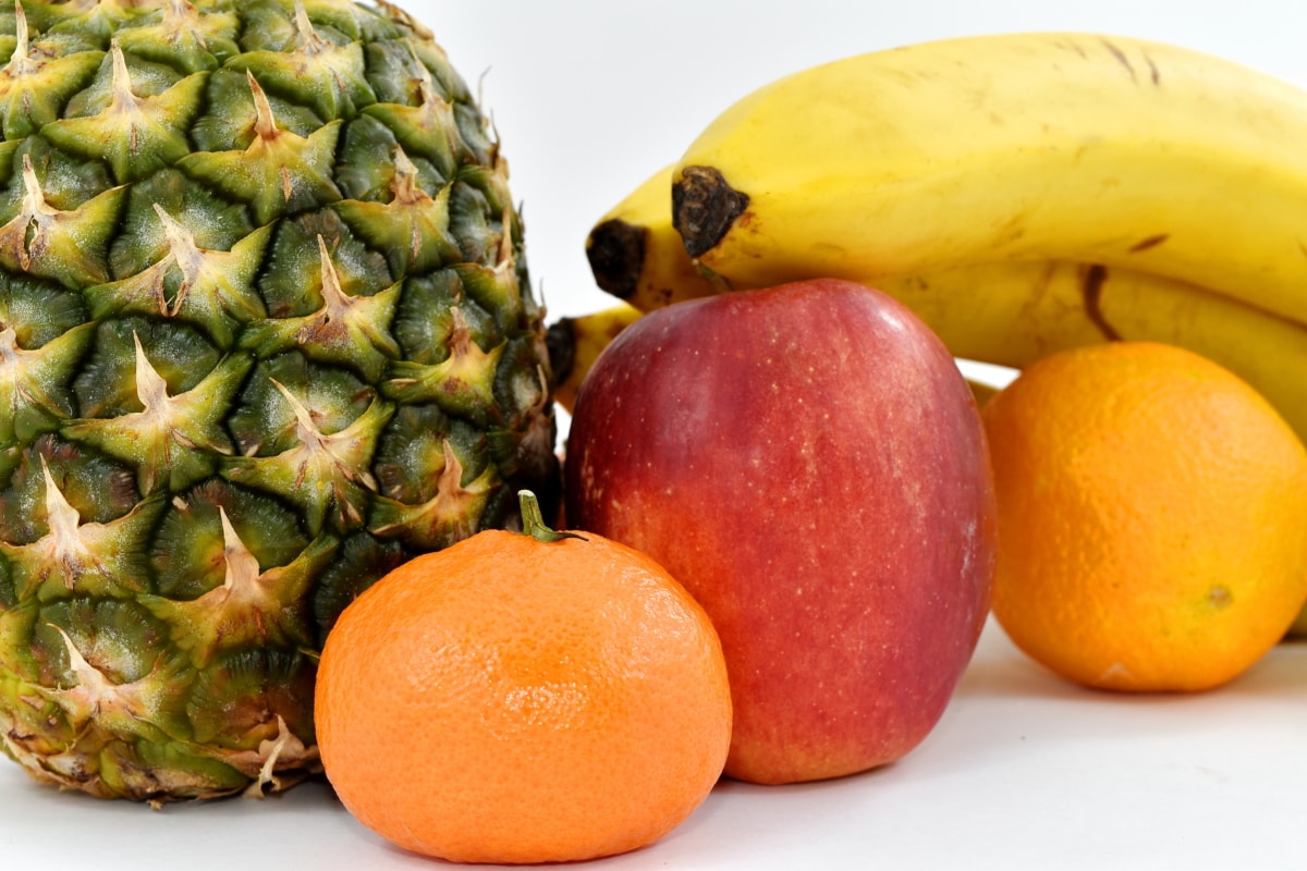 กล้วย, ผลิต, อาหาร, สับปะรด, สด, มีสุขภาพดี, สีส้ม, ผลไม้, แอปเปิ้ล, สุขภาพ
