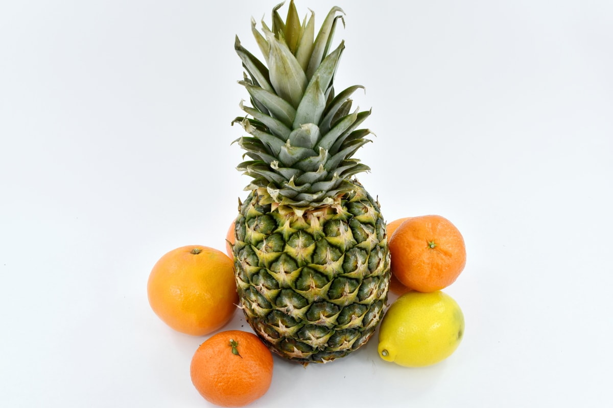 citrusfélék, egzotikus, citrom, mandarin, ananász, élelmiszer, egészséges, gyümölcs, narancs, trópusi