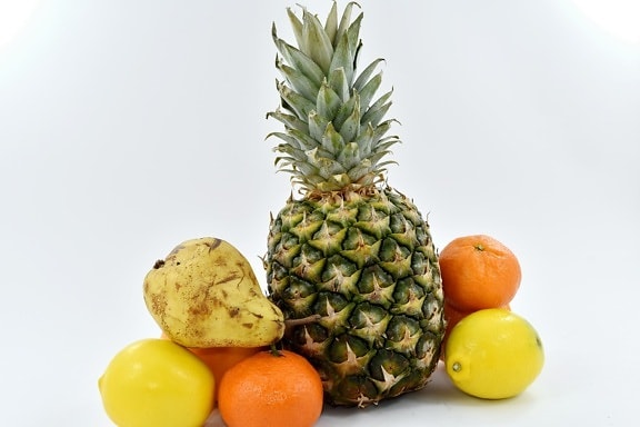 citrus, grapefruit, pear, food, pineapple, tropical, orange, fruit, produce, fresh