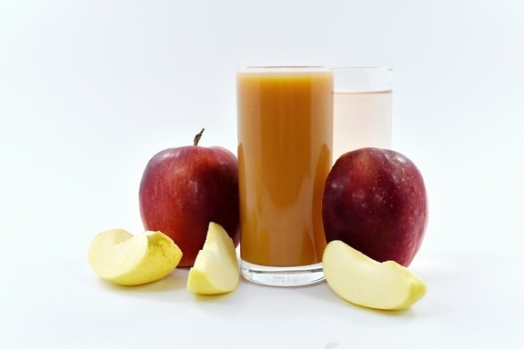 apples, beverage, fresh water, fruit, fruit juice, organic, slices, syrup, apple, vitamin